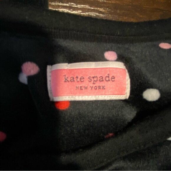 KATE SPADE Womens Velour Polka Dot Pajama Top Long Sleeve Velvet Loungewear - Picture 9 of 10